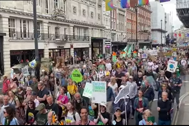 Londra'da binlerce kişi yaban hayatı için yürüdü