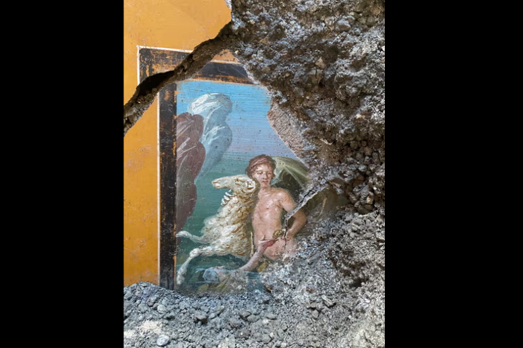 Arkeologlar Pompei'de Yunan mitolojik kardeşleri tasvir eden fresk buldu