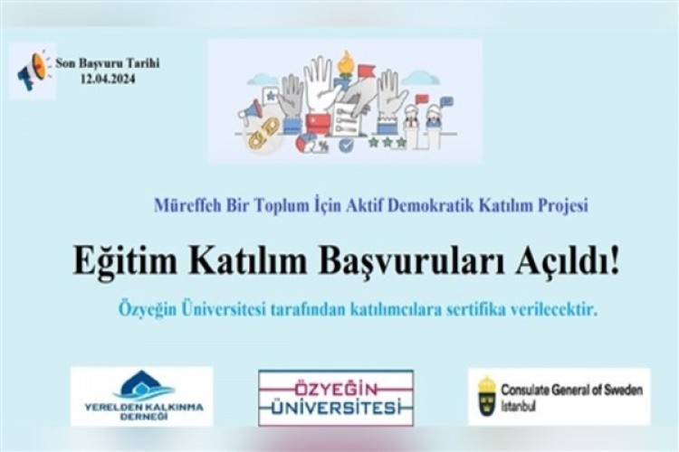 'Müreffeh Bir Toplum için Aktif Demokratik Katılım Projesi' eğitim serisi başlıyor