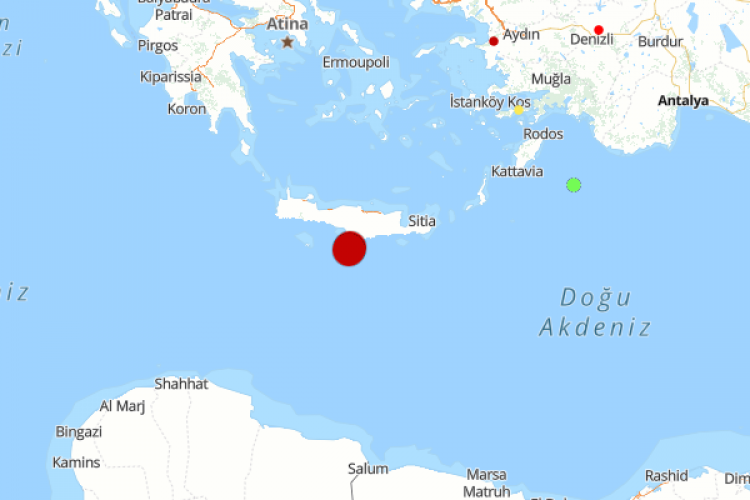 Akdeniz'de peş peşe deprem
