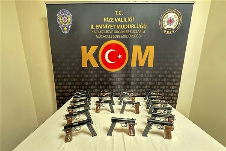 Rize'de 21 adet ruhsatsız tabanca ele geçirildi