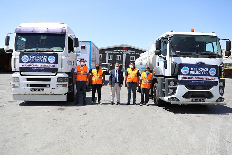 MELİKGAZİ'DEN MUĞLA YANGIN BÖLGESİNE DESTEK