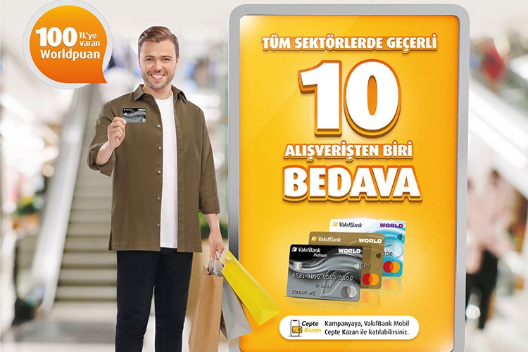 VakıfBank Worldcard ile 10 alışverişten biri bedava