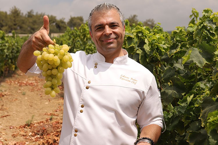 Bahçeden sofraya üzüm hasadı şöleni
