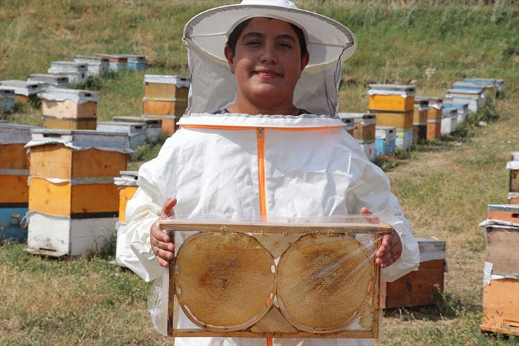 Tatilde telefonla oynamak yerine arıcılığı öğreniyor