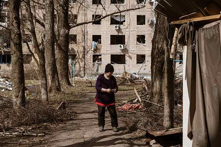 Ukrayna'nın Avdiyivka kentinde savaşın izleri