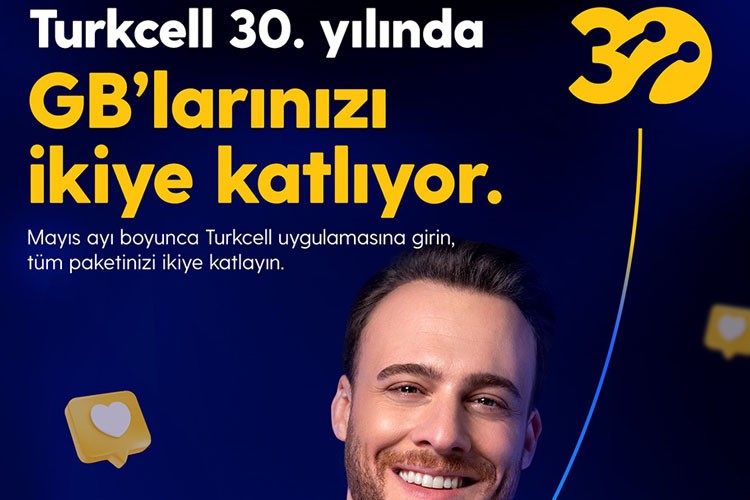 Turkcell 30. yılında GB'ları ikiye katlıyor