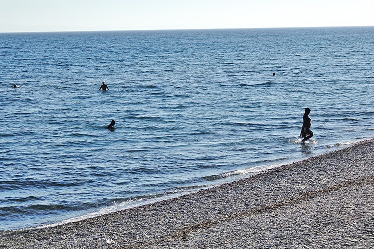"Pastırma yazı"nda deniz keyfi yaptılar