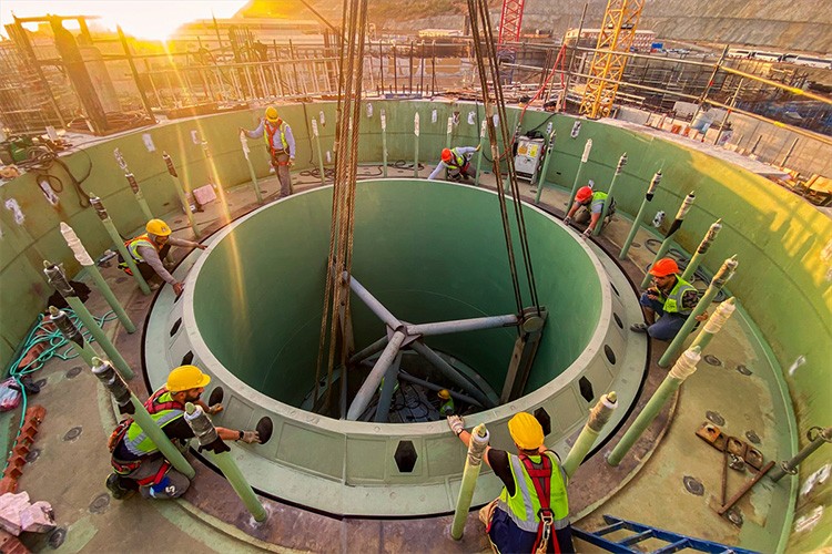 Reaktör şaftının ana bileşenleri monte edildi