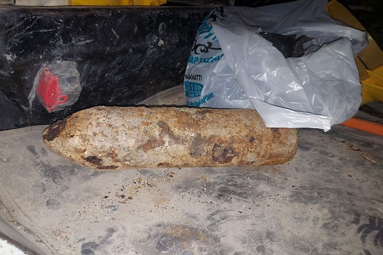 Erzurum'da patlamamış top mermisi bulundu
