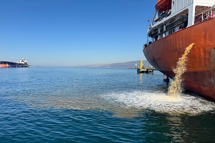 İzmit Körfezi'ni kirleten gemi hakkında yasal işlem başlatıldı