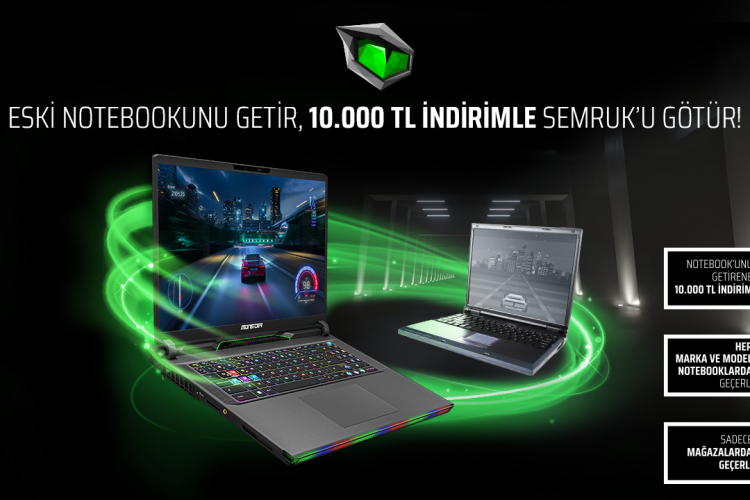 Eski notebookunu getir yenisini götür