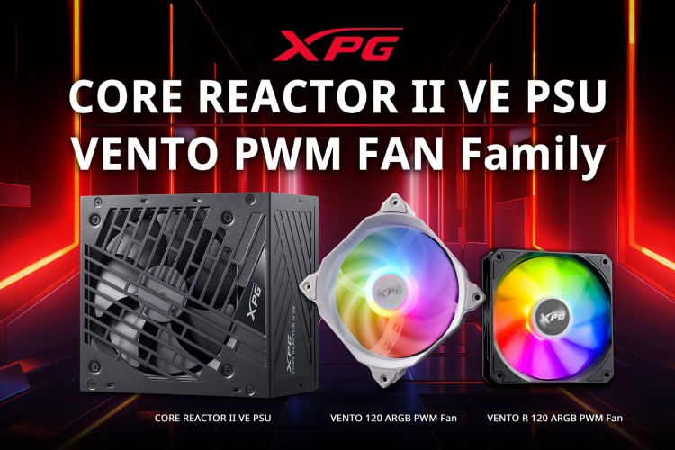 XPG, Bütçe Dostu CORE REACTOR II VE Güç Kaynağı ve PWM VENTO ARGB Fan Ailesini Kullanıcılarının Beğenisine Sundu