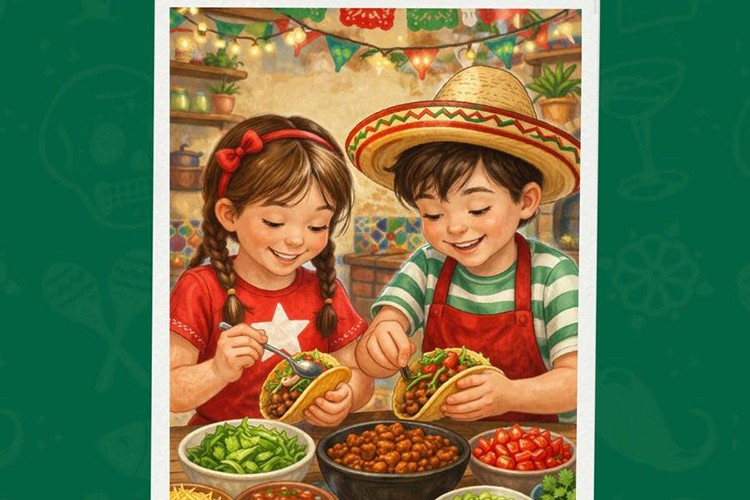 Minik şefler, 23 Nisan'da taco yapıyor