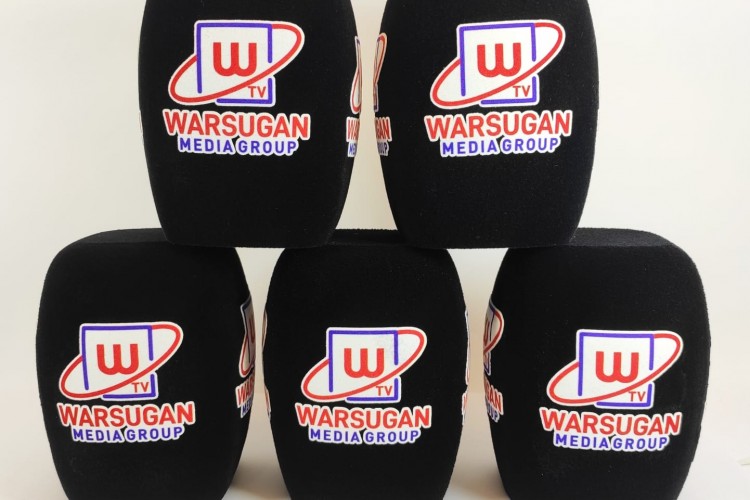 Mikrofon süngeri baskı logo işlemi