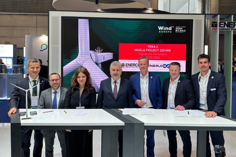 Enerjisa Üretim ve Enercon 1000 MW'lık YEKA - 2 Projesinin 250 MW'lık Muğla Etabı Türbin Anlaşmasını İmzaladı