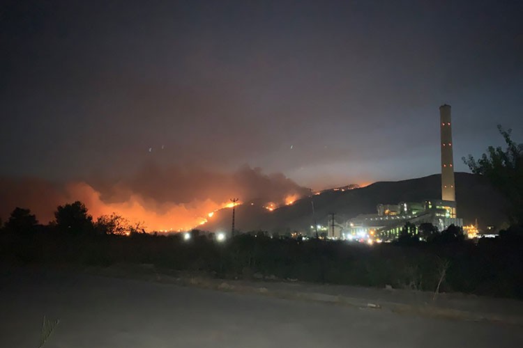 Santrale yakın tekrar yangın başladı