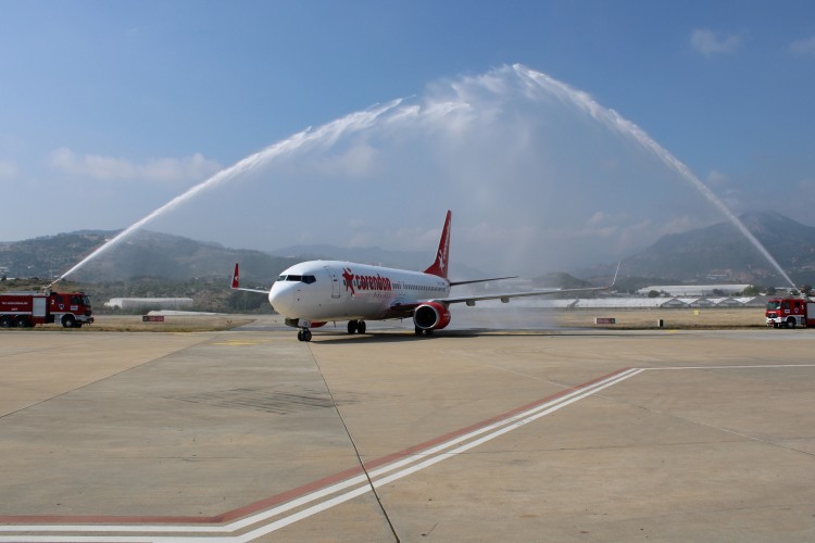 Gazipaşa-Alanya Havalimanı Corendon'un ilk Brüksel uçusunu karşıladı