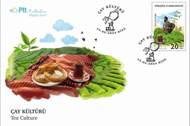 PTT'den Çay Kültürü konulu anma pulu ve ilkgün zarfı
