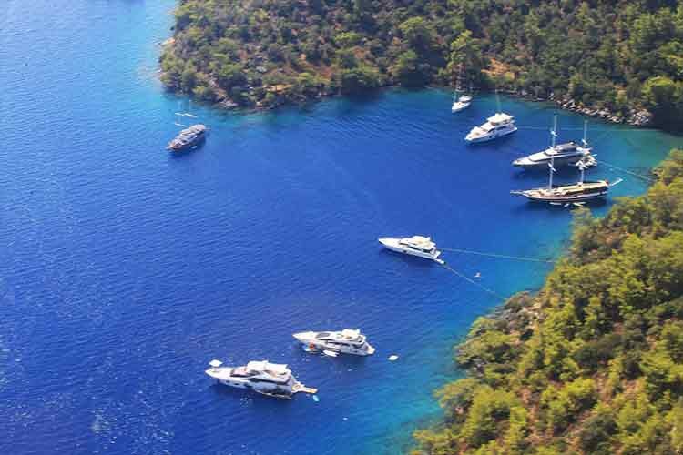 Göcek'te lüks yat yoğunluğu yaşanıyor