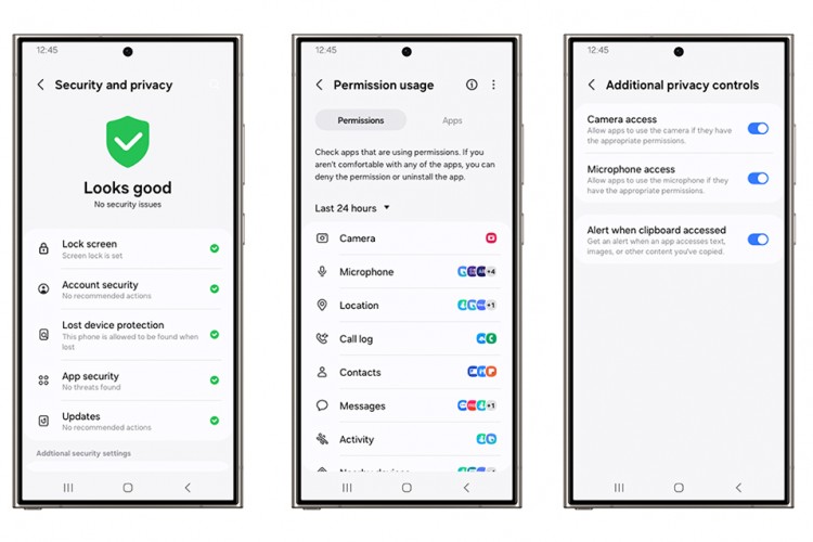Samsung Galaxy'nin Güvenlik ve Gizlilik Panosu sayesinde kişisel verilerin kontrolü tamamen kullanıcının elinde