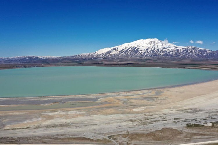 Suların çekildiği Arin Gölü'nün kıyıları otlağa dönüştü