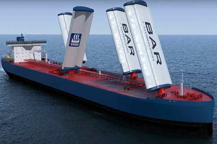 Rüzgar enerjisiyle çalışan yük gemisi yelken açtı