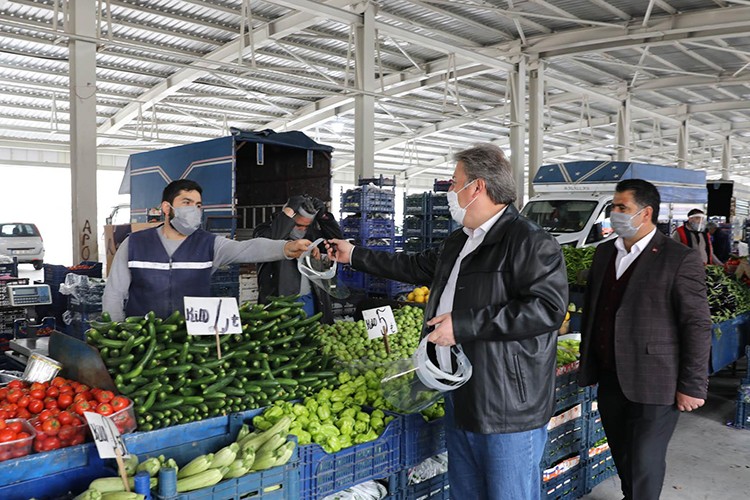 Esnafa özel siperlikli maske